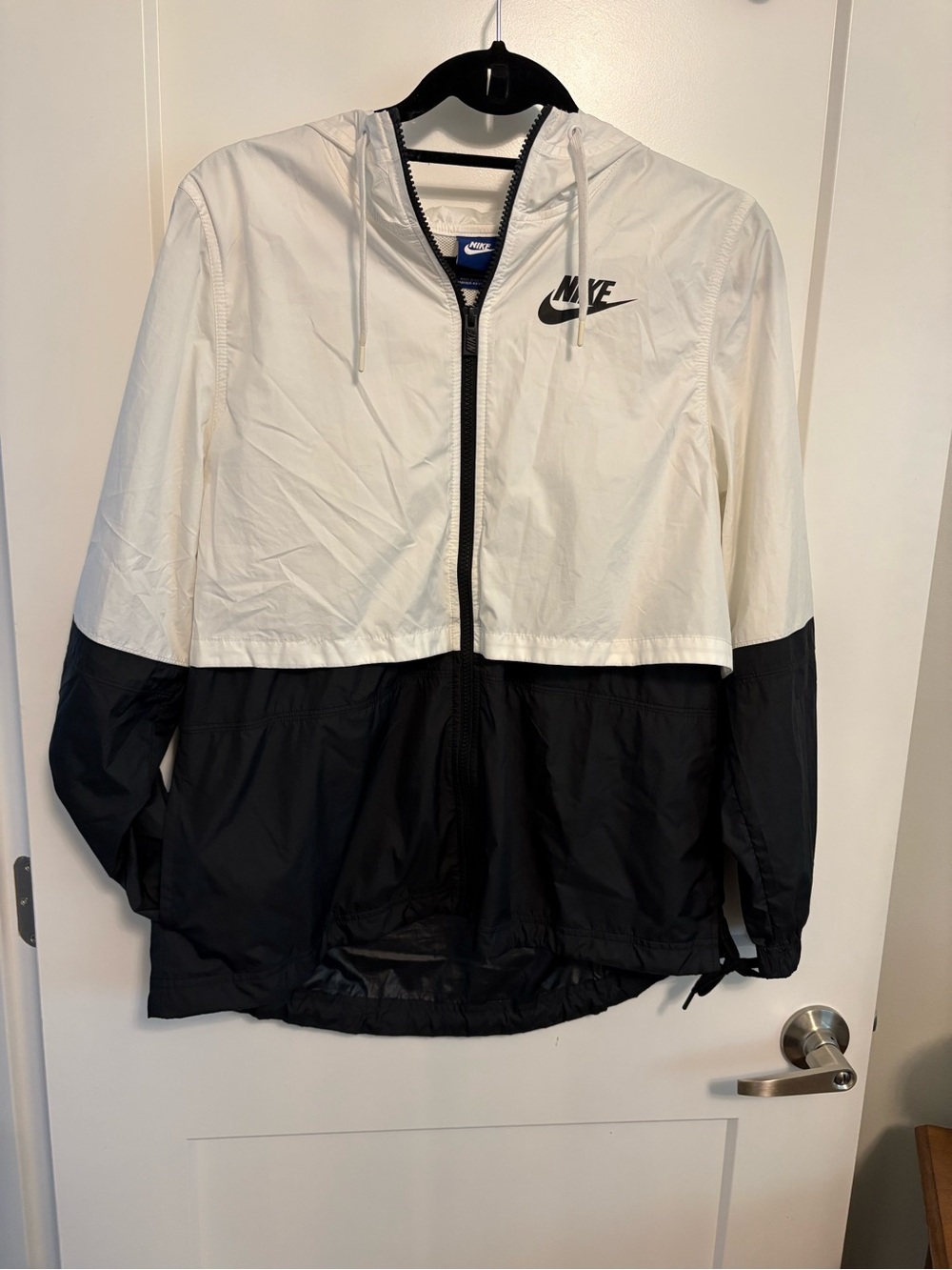 Nike White & Black Mesh Windbreaker Jacket